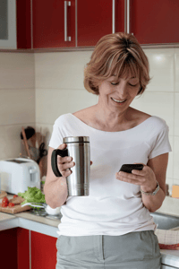 A Patient Using a Patient App to Check Her Health Records on Her Phone