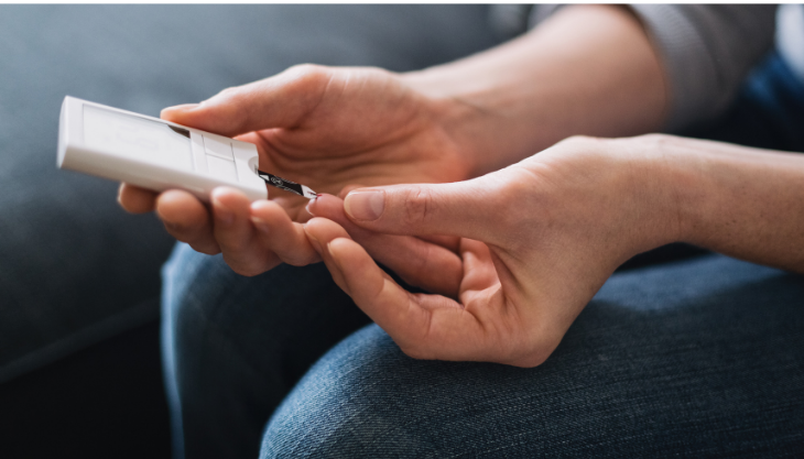 A Patient Using a Remote Patient Monitoring Device