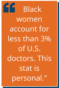 “Black women account for less than 3% of U.S. doctors. This stat is personal."