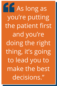 putting patients first and doing the right thing quote pull