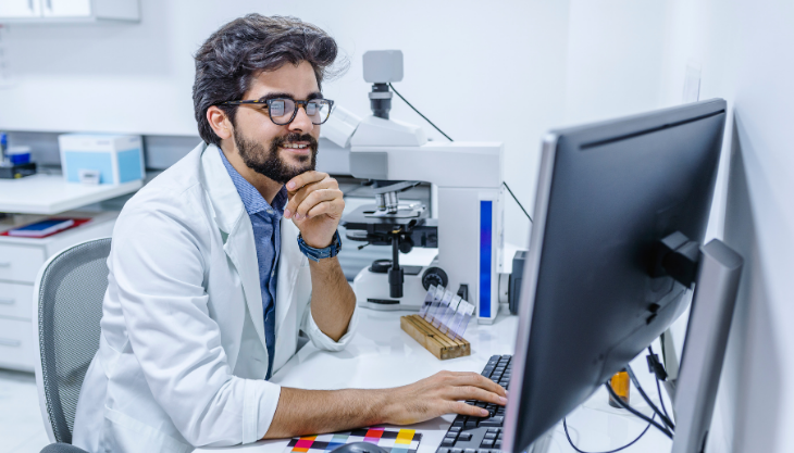 Doctor Sitting at an EHR