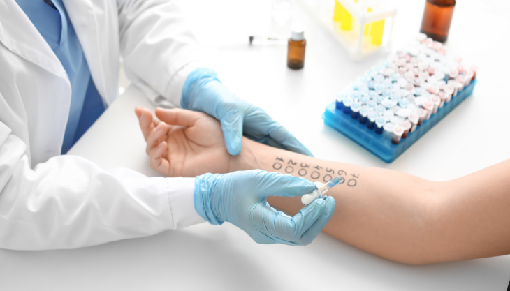 Immunology specialist performs allergy tests efficiently and effectively on a patient