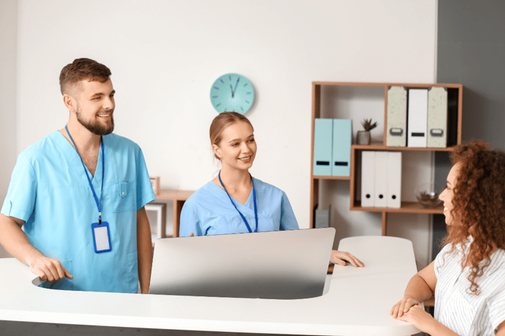 Clinic Staff Using Patient Engagement Software