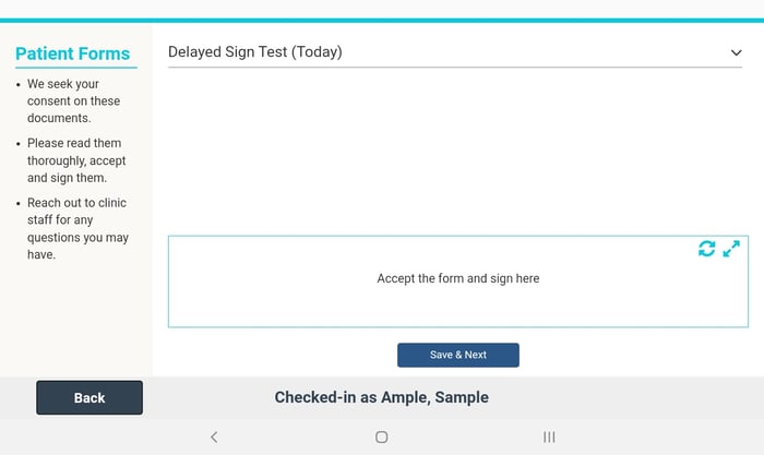 Patient Forms page