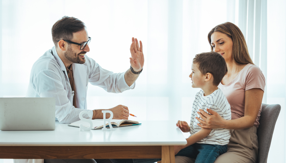 pediatrician effectively engages with patient thanks to their pediatric EHR system