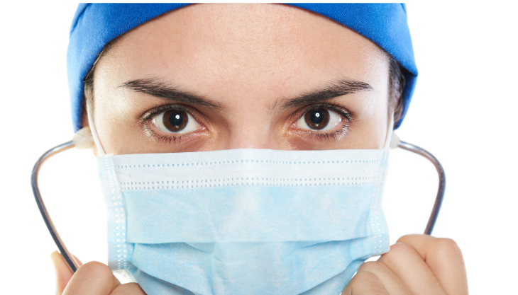 A Primary Care Provider with a Mask Because of the Pandemic