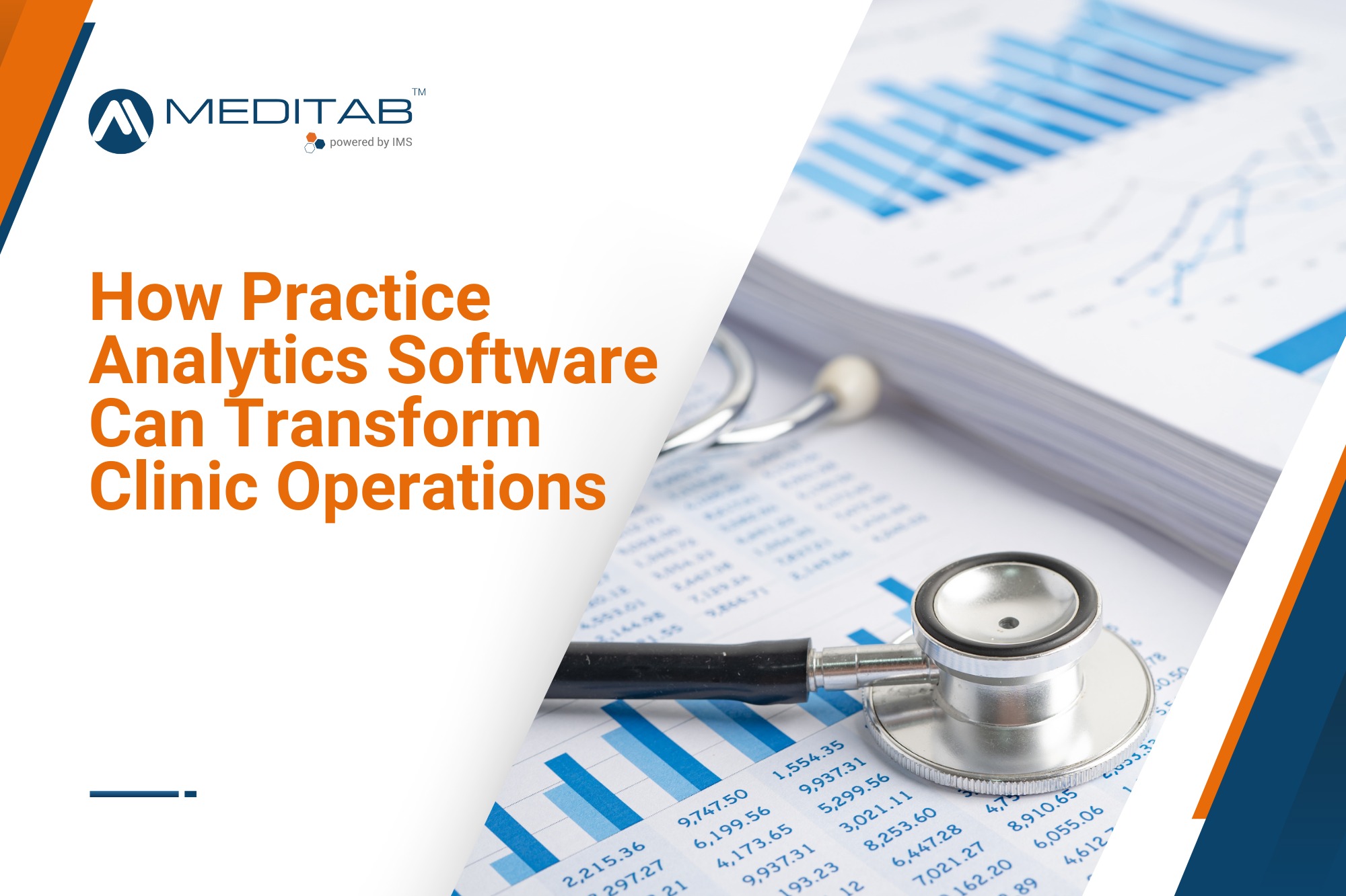  A stethoscope rests on a growing pile of paperwork and practice reports, signaling the clinic’s urgent need for medical practice data analysis tools.
