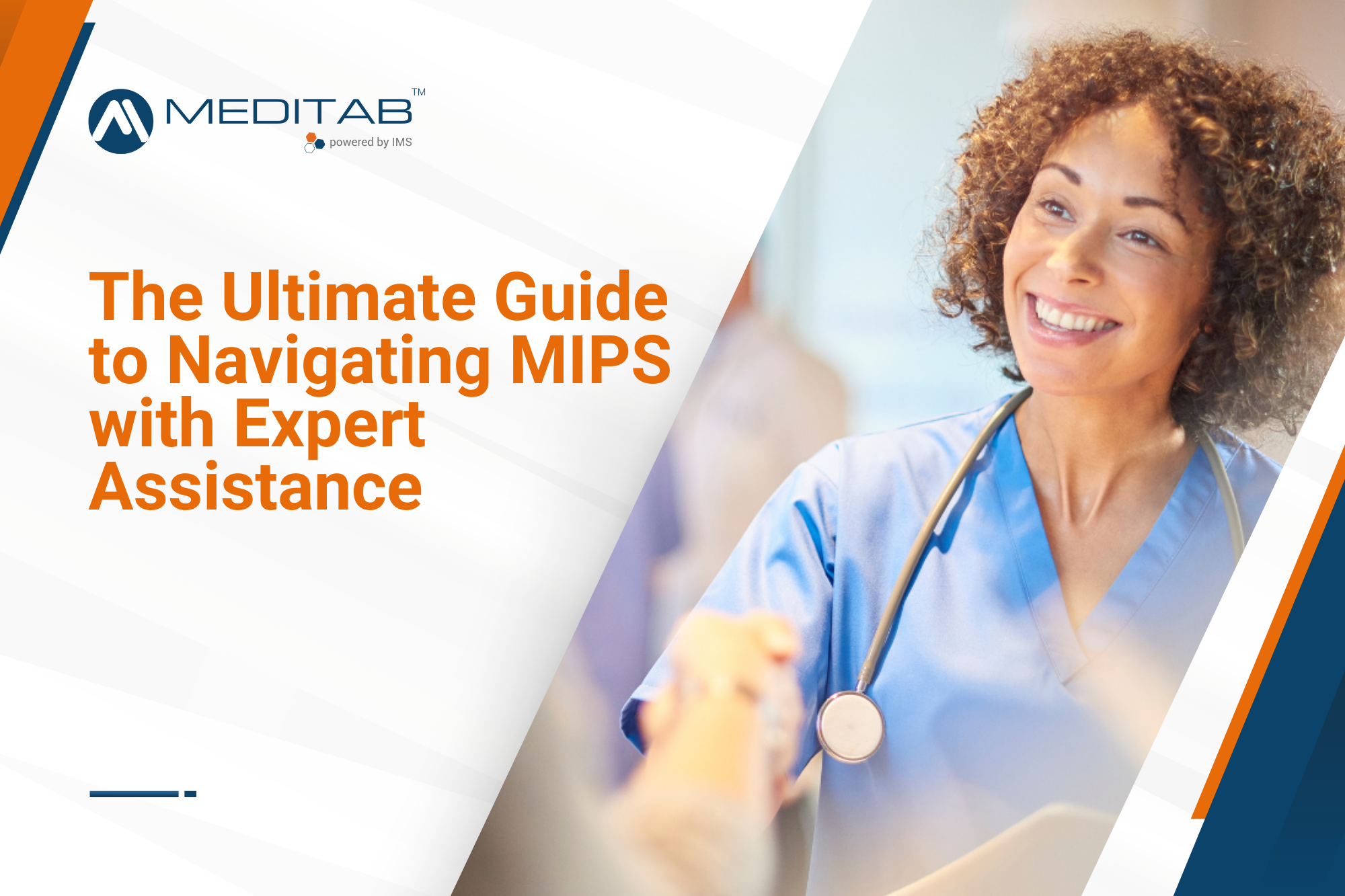 After successfully achieving their goals for MIPS, a healthcare provider happily shakes the hand of the MIPS expert who assisted them throughout the process.