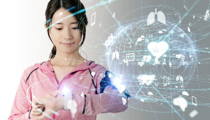 A Patient Using the Latest Health Tracking App Technology