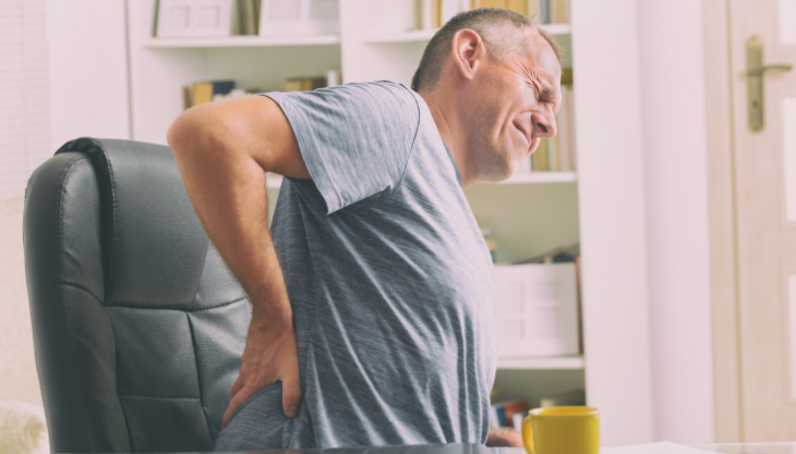 Patient handling chronic back pain on his own